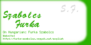 szabolcs furka business card